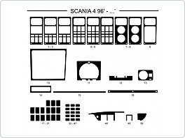 Dekor interiéru Scania 4, model 1996-, černý