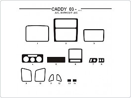 Dekor interiéru Volkswagen Caddy 2003-2010, carbon standart 