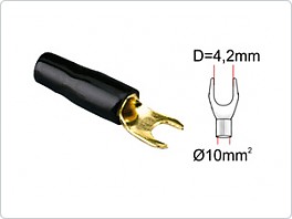 Kabelová vidlička 10qmm, černá