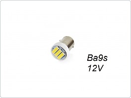 LED žárovka Ba9s 3SMD, 12V bílá 1ks