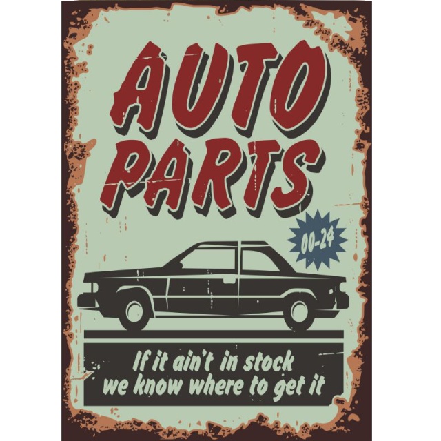 Plechová cedule Auto Parts, 20x30cm | Autoplay tuning