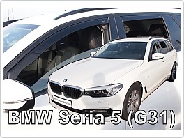 Plexi ofuky oken, deflektory, BMW 5 G31 2017- přední + zadní pro combi