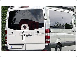 MB Sprinter W906, VW Crafter - NEREZ chrom rámečky kolem zadního emblému - OMTEC, výprodej