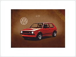 Plechová cedule Volkswagen Golf GTI, 20x30cm