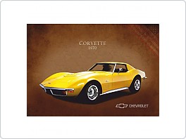 Plechová cedule Chevrolet Corvette 1970, 20x30cm