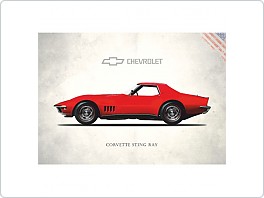 Plechová cedule Chevrolet Corvette Sting Ray, 20x30cm