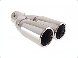 Koncovka výfuku UNI, dvojitá kulatá, 2x63mm