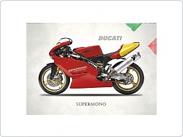 Plechová cedule moto Ducati Supermono, 20x30cm