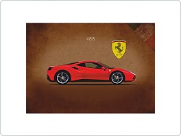 Plechová cedule Ferrari 488, 20x30cm