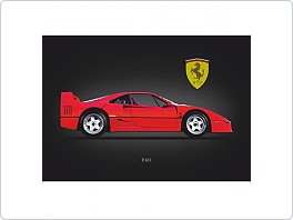 Plechová cedule Ferrari F40 , 20x30cm