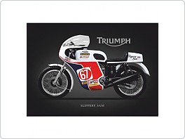Plechová cedule moto Triumph Slippery Sam, 20x30cm