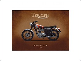 Plechová cedule moto Triumph Bonneville 1969, 20x30cm