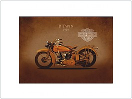 Plechová cedule moto Harley Davidson D Twin 1929, 20x30cm