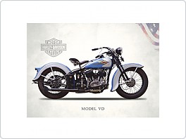Plechová cedule, moto Harley Davidson Model VD, 20x30cm