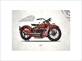 Plechová cedule moto Indian 402, 20x30cm