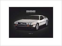 Plechová cedule, DMC-12 De Lorean Motor Company, 20x30cm