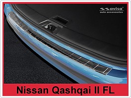 Kryt zadního nárazníku, NEREZ AVISA, NISSAN QASHQAI 2017- (TMAVÁ, CHROM)