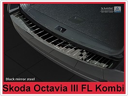 Kryt zadního nárazníku, NEREZ AVISA, ŠKODA OCTAVIA III. 2016- (II. JAKOST, COMBI, TMAVÁ, CHROM)