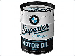 Plechová kasička BMW barel Superior Motor Oil