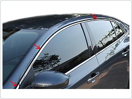 Nerez chrom lišty horní hrany oken dveří, Renault Megane IV sedan, 2017-