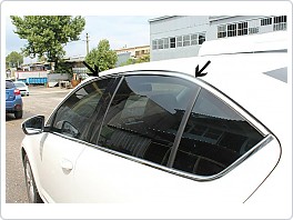 Nerez chrom lišty horní hrany oken, Škoda Octavia III, 5dv., liftback, 2013-