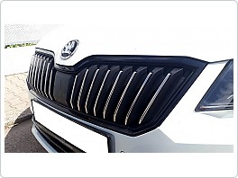 Nerez chrom dekory přední masky, Škoda Superb III, 2015-