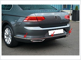 NEREZ lišty zadního nárazníku, Volkswagen Passat B8 sedan/kombi (variant) 2015-2019