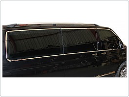 Nerez chrom lišty oken, Volkswagen Transporter T6, 2015-