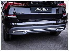 Dummy – koncovky výfuku s dekor lištou nárazníku, Alu Brush - Škoda Kamiq, 2019-