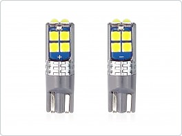 LED žárovka CANBUS, T10 (W5W) 3030, 10SMD 12V/24V, bílá