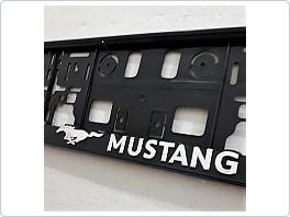Držák SPZ, podložka pod značku s 3D logem, Ford Mustang chrom