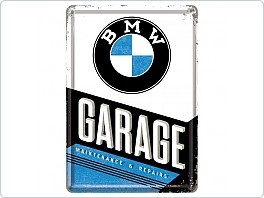 Plechová cedulka, BMW Garage 10x14cm