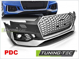 Přední nárazník SPORT, Audi A4 B9, 2015-2019, PDC, černo stříbrný