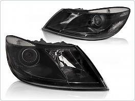 Přední světla Škoda Octavia 2 facelift, černé H7, LPSK26