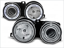 Přední světla BMW E30, 1982-1994, Angel Eyes, chrom CCFL kroužky LPBM17