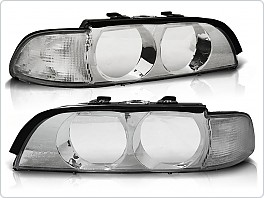 Přední světla BMW E39, 1995-2000, Kryty světel, náhradní sklo, chrom provedení LPBM13