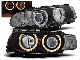 Přední světlomety BMW E38, 1998-2001, Angel Eyes, černé black LPBM26