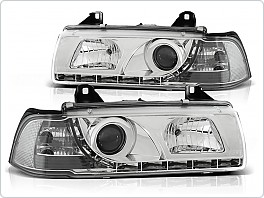 Přední světla BMW E36, 1991-1998, LED Daylight, chrom, coupe, cabrio LPBM53