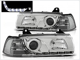 Přední světla BMW E36, 1991-1998, LED Daylight, chrom, sedan, compact, touring LPBM51