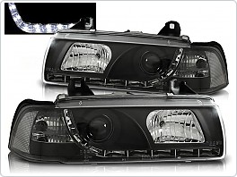 Přední světlomety BMW E36, 1991-1998, LED Daylight, černé black, sedan, compact, touring LPBM52