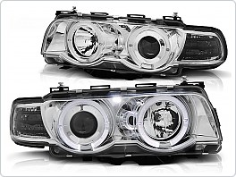 Přední světla BMW E38, 1998-2001, Angel Eyes, chrom XENON LPBM73
