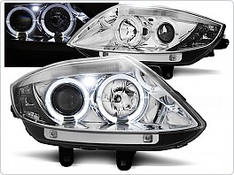 Přední světla BMW Z4, 2002-2008, Angel Eyes, chrom, s motorky LPBM77