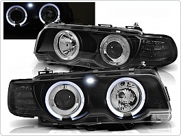 Přední světlomety BMW E38, 1998-2001, Angel Eyes, černé black LPBM72