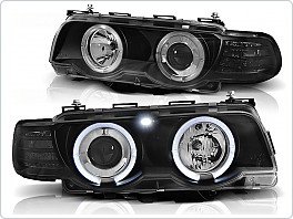Přední světlomety BMW E38, 1998-2001, Angel Eyes, černé black XENON LPBM74