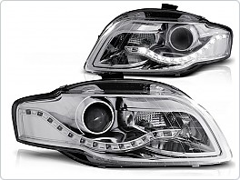 Přední světla Audi A4 B7, 2004-2008, LED Daylight chrom s denním svícením LPAUA5