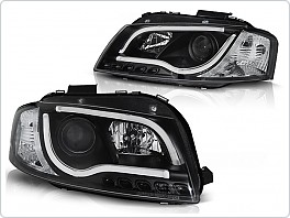 Přední světlomety Audi A3, 2003-2008, Tube Light, LED, černé black + denní svícení LPAUB1