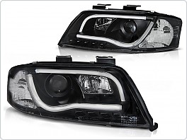 Přední světlomety Audi A6, 1997-2001, Tube Light, LED, černé black + denní svícení LPAUB7