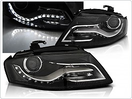 Přední světla s LED denními světly AUDI A4 B8 2008-2011 černá