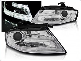 Přední světla s LED denními světly TubeLight Audi A4 B8 2008-2011 chrom