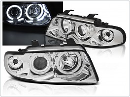 Přední světla angel eyes CCFL AUDI A4 B5 1994-1998 chromová